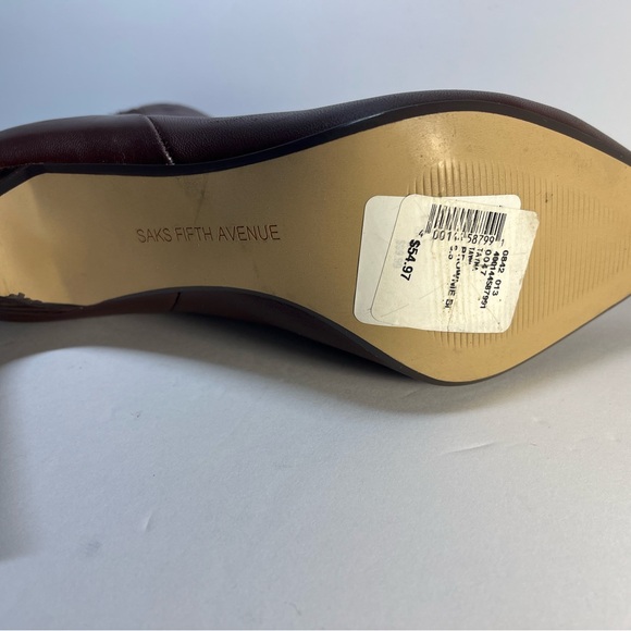 Saks Fifth Avenue Tayna Brownie leather upper On Ankle Boots NWT Size 9 - Picture 5 of 15